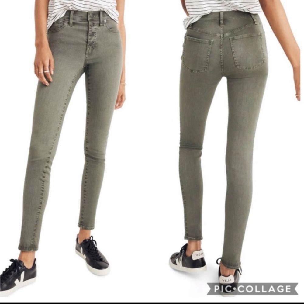 Madewell High Rise 9” Skinny Garment Dyed Button Fly Edition